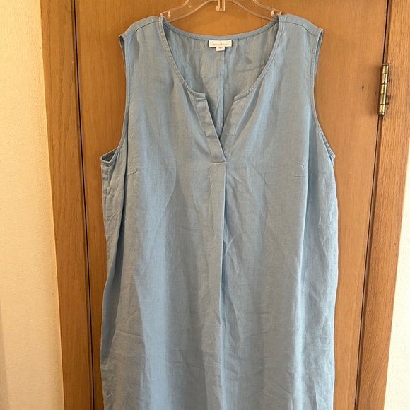 J. Jill Pure Jill Linen Women’s Sleeveless Maxi Dress Blue Size XL - Picture 2 of 9